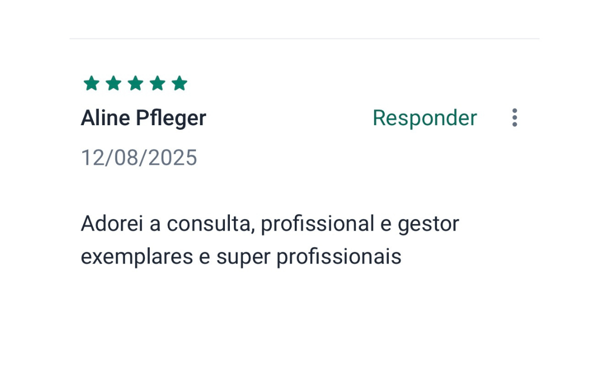 Avaliação de paciente no Google