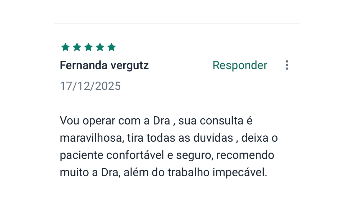 Avaliação de paciente no Google