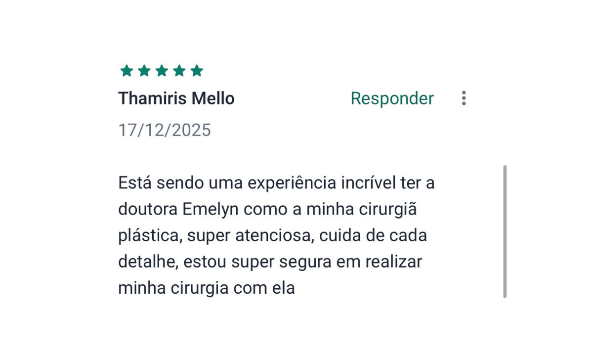 Avaliação de paciente no Google
